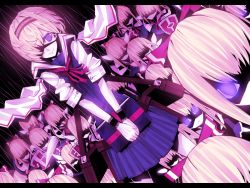 Rule 34 | 1girl, alice margatroid, bad id, bad pixiv id, blonde hair, book, bow, crazy eyes, doll, dutch angle, eyepatch, female focus, glowing, glowing eyes, grimoire, grimoire of alice, hair bow, hairband, koto (kotocotton), lance, no eyes, polearm, shanghai doll, shield, short hair, solo, spear, touhou, v arms, weapon, wings