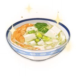 Rule 34 | artist request, bok choy, bowl, commentary, english commentary, flower, food, food focus, game cg, genshin impact, lowres, no humans, official art, orange flower, simple background, soup, sparkle, still life, third-party source, tofu, transparent background