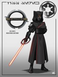 1boy energy_sword evil_eyes highres inquisitor_(star_wars) lightsaber mask star_wars star_wars:_visions sword thegraffitisoul weapon yellow_eyes