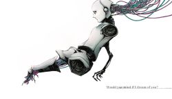 Rule 34 | androgynous, android, cable, gender request, joints, original, rakeru (fleedo), robot joints, solo, text focus, white background