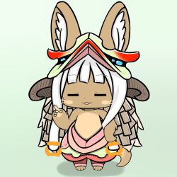 Rule 34 | 10s, artist request, rabbit, closed eyes, furry, made in abyss, nanachi (made in abyss), smile, white hair