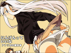 Rule 34 | 00s, 2girls, ass, bad id, bad pixiv id, butt crack, hanna-justina marseille, katou keiko, long hair, looking back, multiple girls, ningen (ningen96), ningen (ningen (96), panties, strike witches, underwear, white hair, witches of africa, world witches series