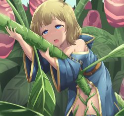 Rule 34 | 10s, 1girl, blue eyes, blush, brown hair, clothed masturbation, crotch rub, dress, drooling, female masturbation, flower, heart, heart-shaped pupils, hypnosis, idolmaster, idolmaster million live!, imminent rape, karisuwaya, masturbation, masturbation through clothes, mind control, off shoulder, open mouth, panties, plant, pussy juice, pussy juice stain, ringed eyes, saliva, short hair, slime (substance), solo, suou momoko, sweat, symbol-shaped pupils, tentacles, underwear, wet, wet clothes, wet panties