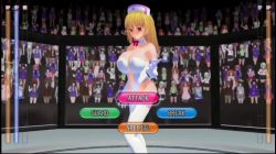 Rule 34 | 1boy, 1girl, 3d, animated, audible music, boko877, kiss, lowres, music, sound, ultimate fighting girl 2, video