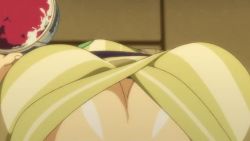 Rule 34 | 1girl, animated, animated gif, bouncing breasts, breasts, cleavage, downblouse, from above, kissxsis, large breasts, mikuni miharu, solo, walking