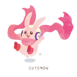 Rule 34 | 1other, cutemon, digimon, digimon (creature), happy, other focus, rabbit, smile, solo