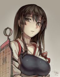 Rule 34 | 10s, 1girl, akagi (kancolle), blush, brown eyes, brown hair, dated, japanese clothes, kantai collection, long hair, muneate, personification, snowing, solo, walzrj
