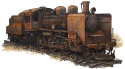 Rule 34 | grass, locomotive, no humans, original, railroad tracks, rust, steam locomotive, train, vehicle request, yaruz
