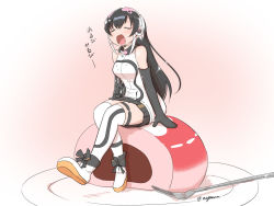 Rule 34 | african penguin (kemono friends), bare shoulders, black footwear, black gloves, black hair, black shirt, black skirt, black thighhighs, boots, bow, closed eyes, commentary request, elbow gloves, food, footwear bow, fork, gloves, headphones, high collar, japari bun, kemono friends, kemono friends v project, long hair, mittens, multicolored footwear, multicolored hair, official alternate costume, open mouth, pink hair, plate, pleated skirt, shirt, sitting on food, skirt, sleeveless, solo, streaked hair, striped clothes, striped thighhighs, taurine 8000mg, thighhighs, translation request, two-tone gloves, two-tone legwear, two-tone shirt, virtual youtuber, white footwear, white gloves, white hair, white shirt, white thighhighs, yellow footwear, zettai ryouiki