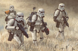Rule 34 | 4boys, backpack, bag, commentary, edouard groult, energy gun, english commentary, galactic empire, grass, gun, holding, holding gun, holding weapon, male focus, multiple boys, satellite dish, star wars, stormtrooper, tall grass, walking, weapon