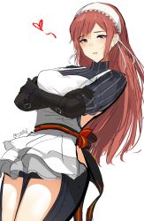 Rule 34 | 1girl, absurdres, apron, armor, breasts, cherche (fire emblem), fire emblem, fire emblem awakening, gloves, hairband, highres, long hair, looking at viewer, mature female, nintendo, ormille, pink hair, red eyes, red hair, smile, solo, thighs, wide hips