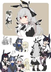 Rule 34 | 4girls, animal ears, arknights, black gloves, black skirt, blaze (arknights), blue eyes, blue hair, camera, cat ears, cat girl, commentary request, closed eyes, glaucus (arknights), gloves, green eyes, grey hair, highres, holding, holding camera, jacket, kumamoto aichi, leaf (arknights), long hair, looking at viewer, multiple girls, open mouth, red eyes, scene (arknights), short hair, skirt, smile, tank top, thumbs up, translation request, weedy (arknights), white jacket, white tank top