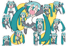 Rule 34 | !, &gt; &lt;, 0 0, 6+girls, :&gt;, :&lt;, :3, :d, = =, angry, annoyed, aqua hair, arms up, chibi, chibi miku, dancing, detached sleeves, drinking, errant, expressions, closed eyes, hand up, hatsune miku, kneeling, long hair, multiple girls, necktie, o o, open mouth, peeking out, scared, skirt, smile, soda, sweatdrop, tears, thighhighs, twintails, very long hair, vocaloid, xd, | |