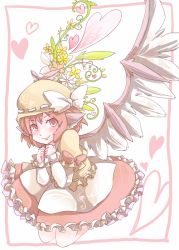 Rule 34 | 1girl, adapted costume, alternate color, animal ears, bad id, bad pixiv id, bow, dress, female focus, flower, frilled dress, frills, hat, hat bow, heart, musical note, mystia lorelei, nexs (akl), petticoat, pink eyes, plant, puffy sleeves, solo, touhou, vines