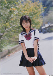 Rule 34 | 1girl, asian, day, kishinami riho, photo (medium), school uniform, serafuku, solo