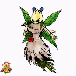 Rule 34 | digimon, evolution, flower, hat, highres, lilimon, original, ponchomon, sombrero, thorns, tongue, tongue out, wings