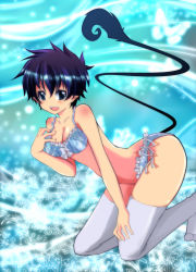 Rule 34 | ao no exorcist, breasts, gender request, genderswap, highres, okumura rin, tail, thighhighs