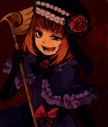 00s brown_hair dress eva_beatrice hanokage hat orange_hair solo umineko_no_naku_koro_ni wand