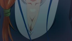 Rule 34 | animated, anime screenshot, baldwin kagura, breasts, cleavage, highres, large breasts, long hair, screencap, tagme, temple (series), video