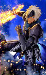 Rule 34 | 1boy, absurdres, alphen (tales), armor, blue eyes, breastplate, closed mouth, dark-skinned male, dark skin, gauntlets, highres, holding, holding sword, holding weapon, konbanwa01, looking at viewer, male focus, mask, short hair, shoulder armor, solo, spiked hair, sword, tales of (series), tales of arise, weapon, white hair
