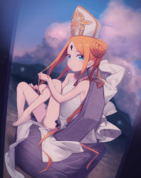 Rule 34 | 1girl, abigail williams (fate), abigail williams (swimsuit foreigner) (fate), abigail williams (swimsuit foreigner) (second ascension) (fate), absurdres, bare shoulders, black bow, blonde hair, blue eyes, blush, bow, braid, braided bun, breasts, daisi gi, double bun, dress swimsuit, fate/grand order, fate (series), forehead, hair bun, hat, highres, keyhole, long hair, looking at viewer, mitre, multiple bows, one-piece swimsuit, orange bow, parted bangs, sidelocks, small breasts, solo, swimsuit, twintails, very long hair, white hat, white one-piece swimsuit