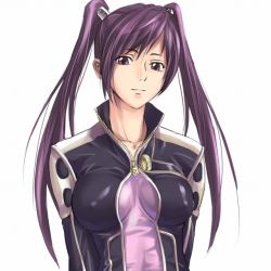 Rule 34 | 00s, 1girl, breasts, covered erect nipples, d.gray-man, impossible clothes, jacket, large breasts, lenalee lee, long hair, looking at viewer, mosha, purple eyes, purple hair, shirt, simple background, solo, tight clothes, tight shirt, twintails, white background