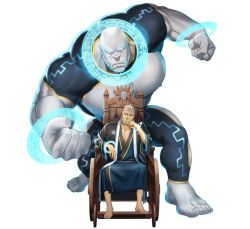 Rule 34 | 2boys, bald, bara, bare pectorals, barefoot, beard, biceps, blank eyes, bodysuit, caspar (gyee), chair, facial hair, fiery hair, fighting stance, frown, giant, grey hair, gyee, hand on own face, head tattoo, highres, japanese clothes, kimono, large pectorals, long hair, looking at viewer, magic circle, male focus, manly, mature male, messy hair, mizuki gai, multiple boys, muscular, muscular male, nipples, official art, old, old man, pectorals, rehoboam (gyee), sitting, size difference, spread legs, tattoo, thick arms, thick thighs, thighs, tight clothes, toga, transparent background, wooden chair, yellow eyes, yukata