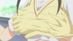 Rule 34 | animated, animated gif, grabbing another&#039;s breast, breasts, grabbing, kotegawa yui, large breasts, school uniform, to love-ru