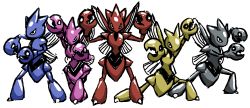 Rule 34 | creatures (company), drawfag, game freak, gen 2 pokemon, insect wings, looking at viewer, nintendo, no humans, parody, pincers, pokemon, pokemon (creature), power rangers, scizor, shiny skin, simple background, standing, super sentai, tagme, white background, wings