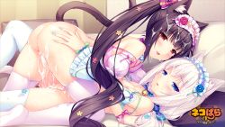 Rule 34 | 10s, 2girls, :d, aftersex, all fours, animal ears, ass, ass grab, back, bare shoulders, bed, bell, bisexual female, blue eyes, blunt bangs, blush, bottomless, bow, breasts, breasts out, brown eyes, brown hair, case, cat ears, cat girl, cat tail, chocola (nekopara), choker, copyright name, cum, cum in pussy, cum on body, cum on clothes, cum on hair, cum on lower body, cumdrip, detached sleeves, facial, female focus, flower, frills, from side, game cg, hair bow, hair flower, hair ornament, hairband, hug, indoors, jingle bell, logo, lolita fashion, lolita hairband, long hair, looking at viewer, low twintails, lying, maid, maid headdress, multiple girls, nail polish, nekopara, nipples, on back, on bed, open m/, open mouth, pillow, pink legwear, puffy sleeves, red eyes, ribbon, rose, sayori (neko works), skindentation, small breasts, smile, spread legs, strap slip, sweat, tail, thighhighs, twintails, vanilla (nekopara), very long hair, white hair, white legwear, wrist ribbon