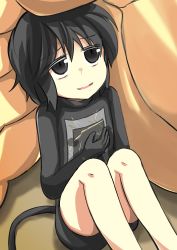 Rule 34 | 1girl, black eyes, black hair, breasts, cable, dying, gaoo (frpjx283), half-closed eyes, highres, looking at viewer, mini person, minigirl, original, pen tablet, personification, scratches, short hair, shorts, small breasts, smile, tablet-tan