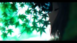 Rule 34 | 1girl, absurdres, black hair, blurry, blurry background, close-up, closed eyes, commentary, from side, gerar dc, highres, letterboxed, original, short hair, solo