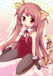 Rule 34 | 1girl, absurdres, animal ears, brown hair, cat ears, cat tail, highres, hiroichi, kittysuit, nontraditional playboy bunny, original, pantyhose, solo, tail, twintails