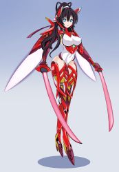 Rule 34 | 1girl, absurdres, amputee, black hair, blue eyes, breasts, bzurrf, covered erect nipples, cyborg, hair ornament, headgear, headphones, high heels, highres, incredibly absurdres, infinite stratos, jetpack, leotard, lipstick, long hair, makeup, mechanical arms, mechanical parts, medium breasts, mind control, nipples, one-piece swimsuit, prosthesis, resolution mismatch, robot, shinonono houki, single mechanical arm, solo, source smaller, swimsuit, sword, thighhighs, weapon, wings