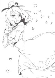 Rule 34 | 1girl, comic, dress, frilled sleeves, frills, ghost tail, greyscale, hat, heart, highres, juliet sleeves, kawayabug, long sleeves, monochrome, neck ribbon, ofuda, ofuda on clothes, page number, puffy sleeves, ribbon, short hair, soga no tojiko, sparkle, tate eboshi, touhou, translation request