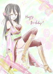 Rule 34 | 1girl, ^ ^, birthday, blush, detached sleeves, closed eyes, flower, hair ornament, happy, highres, md5 mismatch, smile, solo, vocaloid, vy1