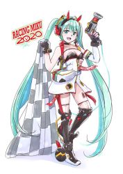 Rule 34 | 1girl, absurdly long hair, ahoge, anniversary, aqua eyes, aqua hair, armored boots, artist name, artist request, asymmetrical sleeves, bare shoulders, belt, birthday, black choker, black gloves, blue eyes, blue hair, boots, breasts, cable, character name, checkered flag, choker, cleavage, collarbone, commentary, detached sleeves, dress, dress shirt, elbow gloves, elbow sleeve, female focus, fingerless gloves, flag, full body, gloves, goodsmile racing, grey belt, gun, hair ornament, hands up, happy birthday, hatsune miku, headphones, headset, holding, holding flag, holding gun, holding weapon, holding wrench, impact wrench, leg armor, leg tattoo, long hair, long twintails, looking at viewer, mayo riyo, navel, number tattoo, open mouth, parted lips, pouch, pouch bag, race queen, racing miku, racing miku (2020), see-through, shirt, single detached sleeve, skirt, sleeveless, sleeveless dress, sleeveless shirt, small breasts, smile, smiley face, solo, sports bra, standing, strapless, strapless dress, tattoo, text focus, thighhighs, twintails, uneven sleeves, very long hair, vocaloid, weapon, white background, white belt, white dress, white shirt, white skirt, white sleeves, wrench, zettai ryouiki, zipper, zipper pull tab