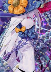 Rule 34 | 1girl, abigail williams (fate), abigail williams (third ascension) (fate), black gloves, black panties, blue bow, bow, closed mouth, commentary request, elbow gloves, fate/grand order, fate (series), gloves, hat, hat bow, highres, key, light frown, long hair, looking at viewer, navel, orange bow, pale skin, panties, parted bangs, print bow, purple eyes, purple hat, revealing clothes, skull print, solo, star (symbol), star print, suction cups, tentacles, topless, underwear, very long hair, white hair, witch hat, yu-hsiu