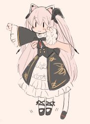Rule 34 | 1girl, 1other, :3, absurdres, animal ears, bad id, bad twitter id, black dress, black footwear, blush, cat ears, cat tail, dress, frilled skirt, frills, gothic lolita, highres, lifting another&#039;s clothes, lifting person, lolita fashion, long hair, long sleeves, longcat (meme), meme, motion lines, nora cat, nora cat channel, pantyhose, pink hair, shoes, simple background, skirt, smile, solo focus, tail, tsukiori, two side up, virtual youtuber, white background, white pantyhose, white skirt, | |