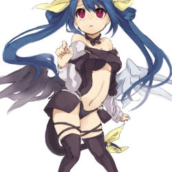 Rule 34 | 1girl, arc system works, blue hair, breasts, dizzy (guilty gear), female focus, guilty gear, red eyes, simple background, solo, white background, wings