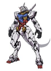 Rule 34 | gundam, highres, looking ahead, mecha, mechanical tail, mobile suit, mobile suit gundam, nakamura eight, no humans, open hands, redesign, robot, rx-78-2, science fiction, solo, standing, tail, white background, yellow eyes
