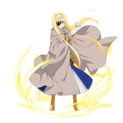 Rule 34 | 1girl, alice zuberg, armor, armored boots, armored dress, blonde hair, blue eyes, boots, bow, braid, braided ponytail, cape, closed mouth, eyepatch, faulds, floating hair, full body, gauntlets, gold armor, grey cape, hair bow, hair intakes, hairband, highres, long hair, long skirt, official art, pleated skirt, ponytail, sidelocks, skirt, solo, standing, sword art online, sword art online: alicization, transparent background, very long hair, white bow, white hairband, white skirt, yellow footwear
