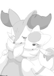 Rule 34 | 2girls, animal ear fluff, animal ears, animal hands, animal nose, blush, body fur, braixen, breasts, creatures (company), female focus, fox ears, fox girl, furry, furry female, furry with furry, game freak, gen 5 pokemon, gen 6 pokemon, grabbing, grabbing another&#039;s breast, greyscale, half-closed eye, half-closed eyes, hand up, hands up, kajiura, looking at another, looking to the side, medium breasts, mienshao, monochrome, multiple girls, nintendo, one eye closed, open mouth, pokemon, pokemon (creature), sideways mouth, simple background, sketch, snout, tail, upper body, whiskers, white background, yuri