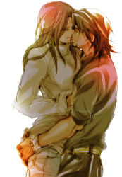 Rule 34 | 10s, 1boy, 1girl, ass, ass grab, bad id, bad pixiv id, bracelet, brown hair, couple, deadchicken584, closed eyes, facial hair, grabbing another&#039;s ass, groping, hetero, husband and wife, jewelry, kaburagi t. kotetsu, kaburagi tomoe, long hair, manly, muted color, short hair, stubble, sweater, tiger &amp; bunny, turtleneck, watch, wristwatch