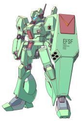 Rule 34 | commentary request, concept art, gundam, gundam f91, jegan, joy (cyber x heaven), looking ahead, machinery, mecha, mecha focus, missile pod, mobile suit, no humans, radio antenna, robot, science fiction, shield, vernier thrusters, white background