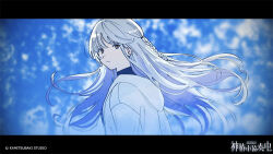 Rule 34 | 1girl, arms at sides, asawa (dm owr), blue eyes, braid, cevio, closed mouth, floating hair, from side, hood, hood down, hooded jacket, jacket, kamitsubaki studio, letterboxed, long bangs, long hair, long sleeves, looking at viewer, official art, orange eyes, rime (cevio), second-party source, side braid, sidelocks, smile, solo, straight hair, two-tone eyes, upper body, watermark, white hair, white jacket