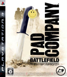 Rule 34 | battlefield, battlefield: bad company, battlefield (series), cover, fake cover, game console, gradient background, hong meiling, izayoi sakuya, knife, nharoi, playstation 3, remilia scarlet, silhouette, smile, throwing knife, touhou, weapon, white background