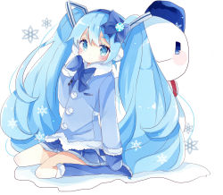 Rule 34 | 1girl, bad id, bad pixiv id, big hair, blue bow, blue coat, blue eyes, blue footwear, blue hair, blue mittens, blue skirt, blush, boots, bow, coat, crystal, earmuffs, full body, fur-trimmed boots, fur-trimmed coat, fur trim, hair between eyes, hair bow, hairband, hand on own face, hatsune miku, knee boots, long hair, long sleeves, looking at viewer, mittens, pleated skirt, scarf, sitting, skirt, snowflakes, snowman, solo, tsukiyo (skymint), twintails, very long hair, vocaloid, wariza, white background, winter clothes, winter coat, yuki miku