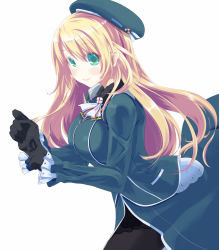Rule 34 | 10s, 1girl, atago (kancolle), blonde hair, blue eyes, breasts, gloves, hat, highres, hujikok, kantai collection, large breasts, long hair, looking at viewer, pantyhose, personification, ribbon, smile, solo