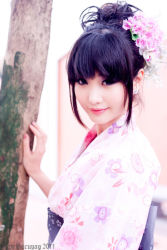 Rule 34 | alodia gosiengfiao, cosplay, dress, japanese clothes, kimono, pink theme